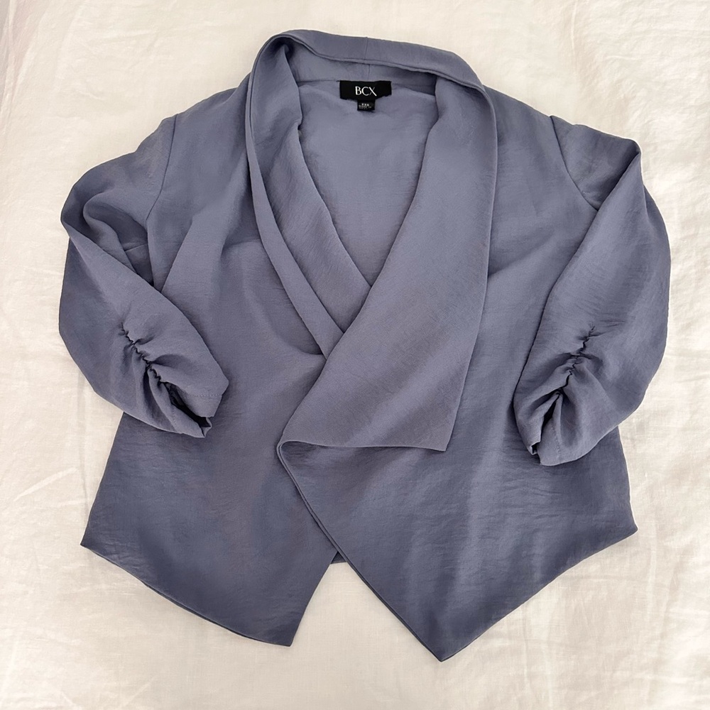 BCX Navy Draped Blazer
